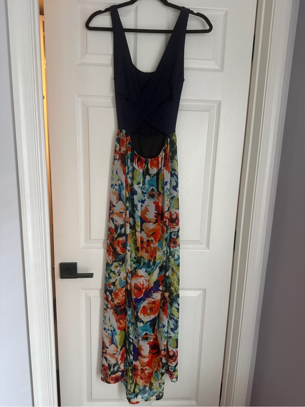 Le Lis Navy Tank & Multicolor Floral Maxi Dress